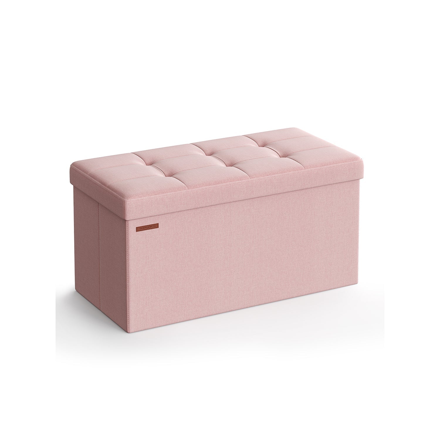 Foldable Storage Ottoman - Fabric - Jelly Pink