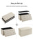 Foldable Storage Ottoman - Fabric - Cream White