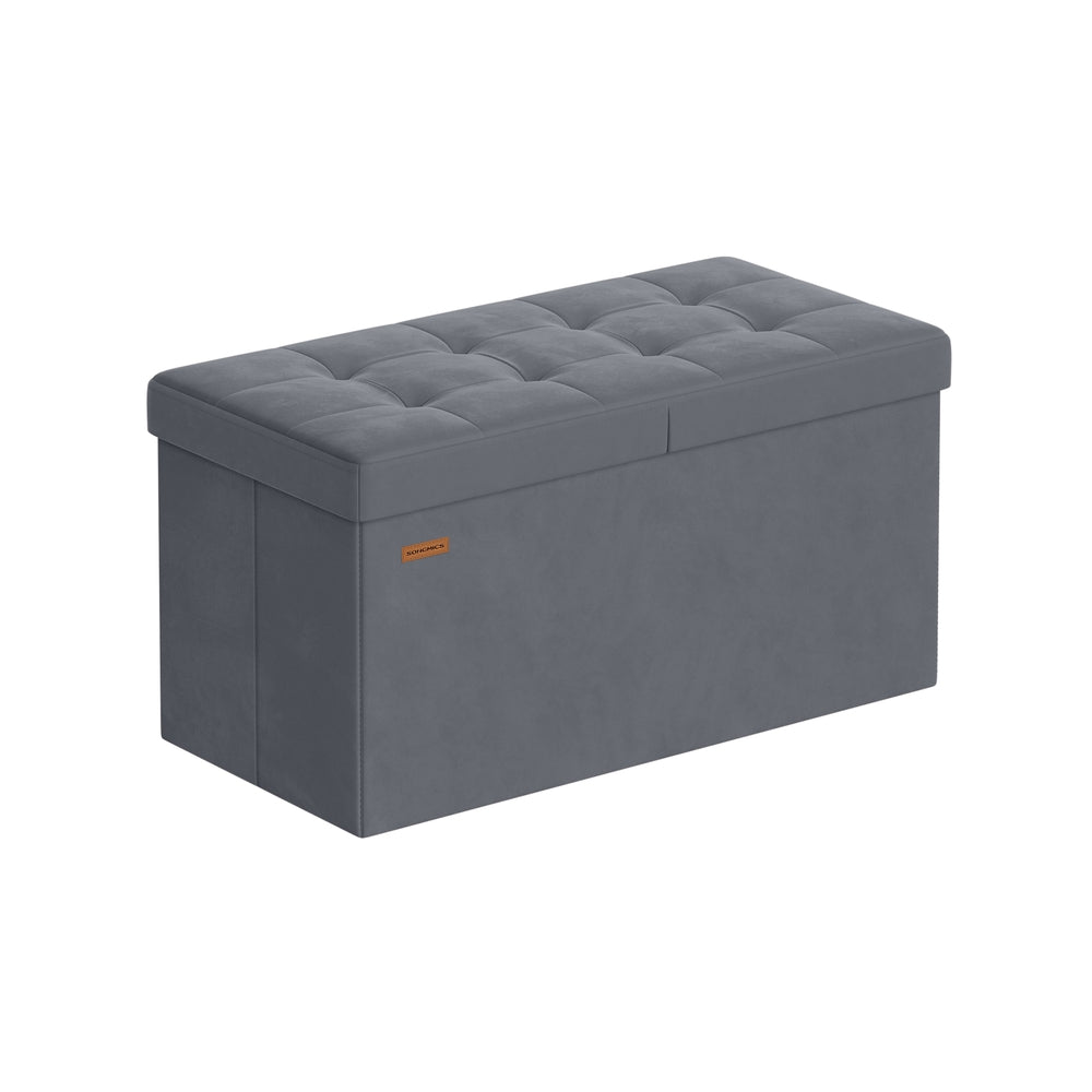 Storage Ottoman - 89L - Velvet Fabric - Foldable Design