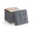Storage Ottoman - Velvet - Slate Grey - Folding Design with Lid