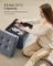 Storage Ottoman - Velvet - Slate Grey - Folding Design with Lid