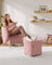 Storage Ottoman - Folding with Lid, 37 L - Velvet - Jelly Pink