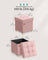 Storage Ottoman - Folding with Lid, 37 L - Velvet - Jelly Pink