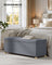 Storage Ottoman - Velvet - Slate Grey - Folding Design with Lid and 112 L Capacity