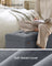 Storage Ottoman - Velvet - Slate Grey - Folding Design with Lid and 112 L Capacity