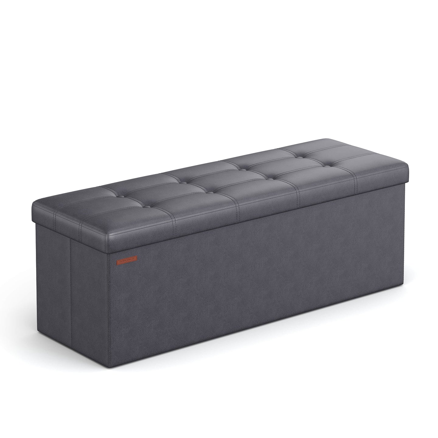 Storage Ottoman - Fabric - Dark Grey - Foldable with Storage