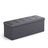 Storage Ottoman - Fabric - Dark Grey - Foldable with Storage