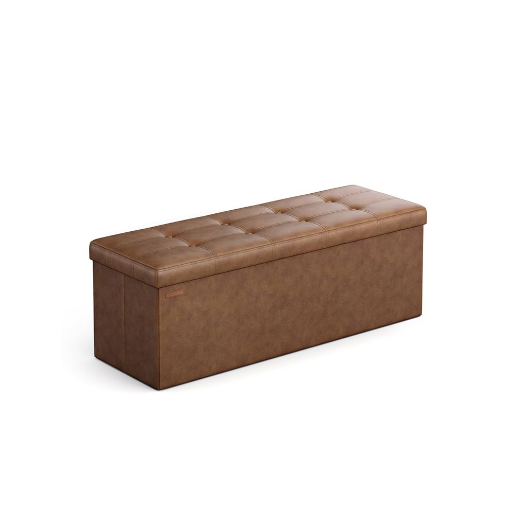 Storage Ottoman - Fabric - Dark Grey - Foldable with Storage