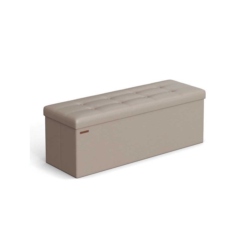 Storage Ottoman - Fabric - Dark Grey - Foldable with Storage