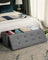 Folding Storage Ottoman - Grey - Velveteen