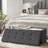 Storage Ottoman - Fabric - Dark Grey - 120L Capacity with Flip-Up Lid