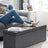 Storage Ottoman - Fabric - Dark Grey - 120L Capacity with Flip-Up Lid