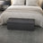 Storage Ottoman Bench - Fabric - Light Black - Padded Foldable with 120L Capacity