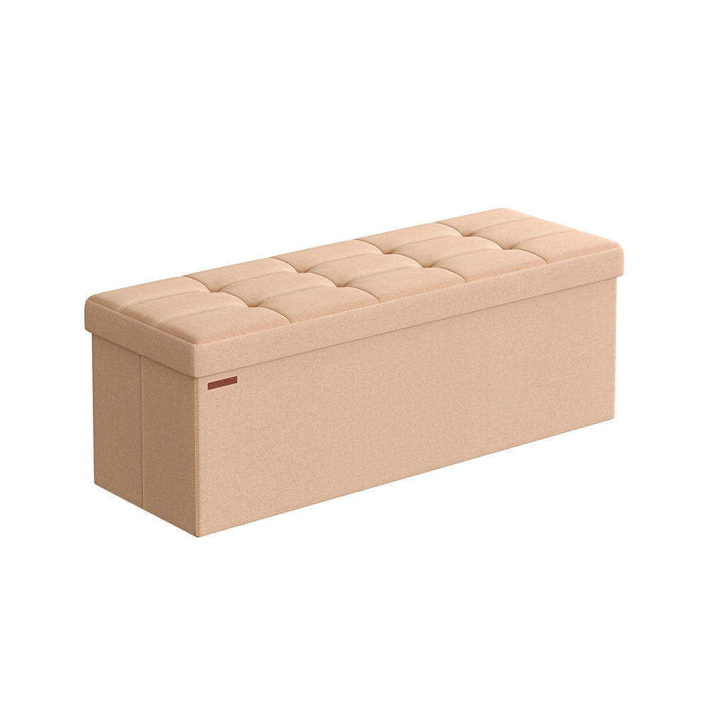 Storage Ottoman Bench - Fabric - Ink Black - Foldable with Storage and Foot Rest