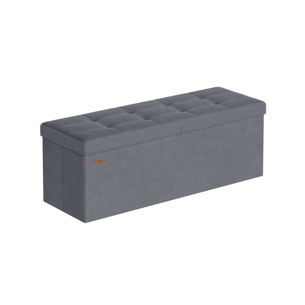 Storage Ottoman - 38L - Velvet Fabric - Flipping Lid