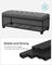 Storage Ottoman - Fabric - Dark Grey - Foldable with Legs and High Load Capacity