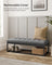 Storage Ottoman - Fabric - Dark Grey - Foldable with Legs and High Load Capacity