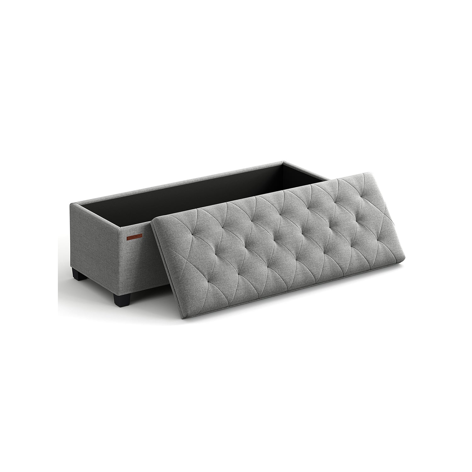 Storage Ottoman - Fabric - Light Grey - Foldable with Feet