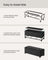 Storage Ottoman Bench - Fabric - Dark Grey - Foldable with Storage and High Weight Capacity