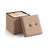 Folding Storage Ottoman - Fabric - Cream White - Removable Lid