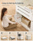 Folding Storage Ottoman - Fabric - Cream White - Removable Lid