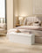 Folding Storage Ottoman - Fabric - Cream White - Removable Lid