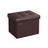 Foldable Ottoman - Fabric - Chestnut Brown - Cube Storage Design