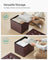 Foldable Ottoman - Fabric - Chestnut Brown - Cube Storage Design