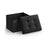 Foldable Storage Ottoman - Fabric - Ink Black - Compact Foot Rest with Storage