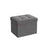 Foldable Storage Ottoman - Fabric - Dark Grey