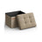 Foldable Storage Ottoman - Fabric - Camel Brown - Versatile Foot Rest with 130 kg Capacity