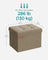 Foldable Storage Ottoman - Fabric - Camel Brown - Versatile Foot Rest with 130 kg Capacity