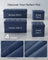 Small Foldable Storage Ottoman - 31 x 41 cm - Denim Blue - Multi-functional Foot Stool with 130 kg Capacity