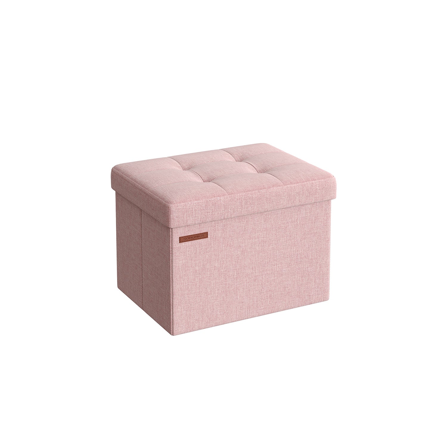 Foldable Storage Ottoman - Fabric - Jelly Pink