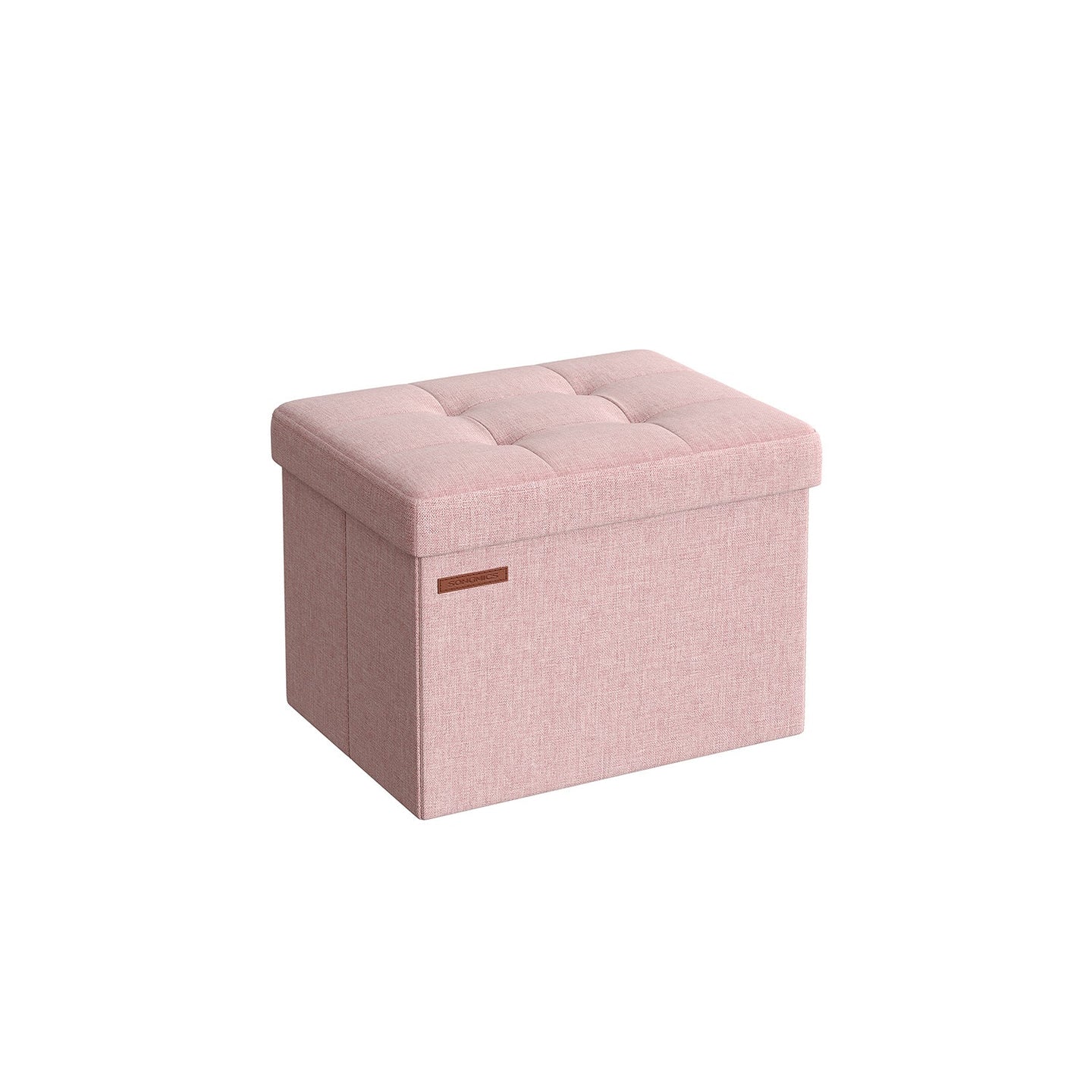 Foldable Storage Ottoman - Fabric - Dark Grey