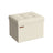 Small Foldable Storage Ottoman - Fabric - Cream White