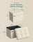 Small Foldable Storage Ottoman - Fabric - Cream White