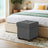 Storage Ottoman - Fabric - Ink Black - Foldable with Storage