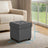 Storage Ottoman - Fabric - Ink Black - Foldable with Storage