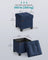Foldable Storage Ottoman - Fabric - Midnight Blue - Compact Foot Rest with Storage