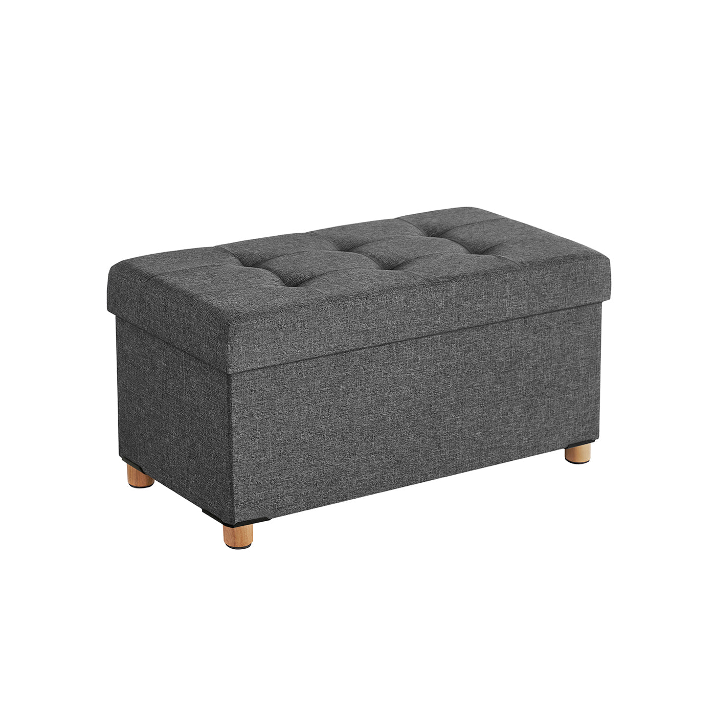 Storage Ottoman - Fabric - Dark Grey - Padded