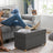Storage Ottoman - Fabric - Dark Grey - Padded