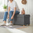 Storage Ottoman - Fabric - Dark Grey - Padded