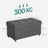 Storage Ottoman - Fabric - Dark Grey - Padded