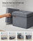 Foldable Storage Ottoman Bench - Velvet - Slate Grey - Versatile Footstool and Storage Chest