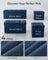 Foldable Ottoman Storage Bench - Velvet - Midnight Blue - Multi-Functional Footstool with Lid