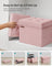 Foldable Storage Ottoman Bench - Velvet - Jelly Pink - Multi-Functional Storage and Footstool