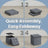 Storage Ottoman - Fabric - Slate Grey - Foldable with Storage
