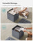 Foldable Storage Ottoman Bench - Velvet - Slate Grey - Versatile Footstool and Storage Chest