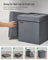 Foldable Storage Ottoman Bench - Velvet - Slate Grey - Versatile Footstool and Storage Chest